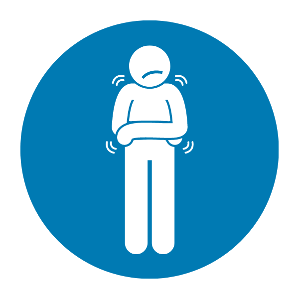 Icon of a person showing signs of cold skin