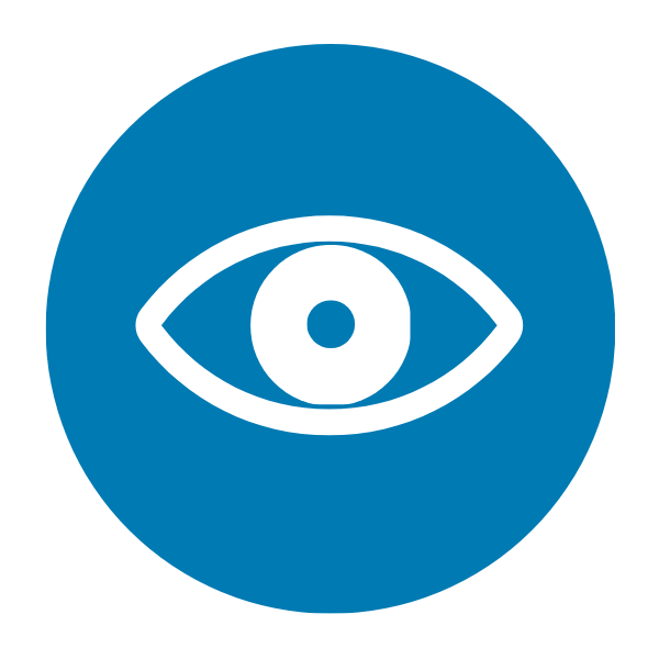 Icon of an eye indicating pinpoint pupils