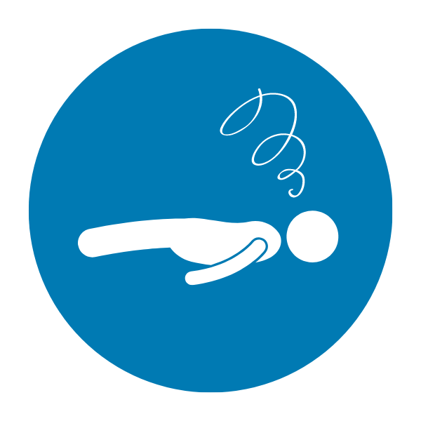 Icon of a person who is asleep or unconscious